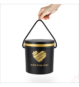 Just For You Silindir Hediye Kutusu 15,5 cm Orta Boy – Siyah