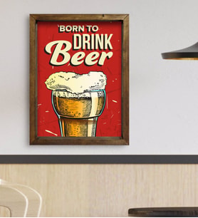 BK Gift Cafe & Bar & Restaurant Konseptli Doğal Masif Ahşap Çerçeveli Tablo 45x65cm-33