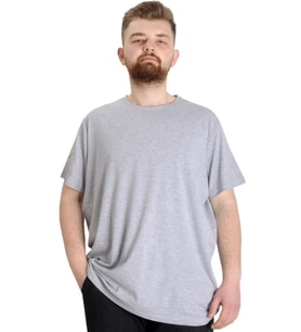 Mode XL Büyük Beden Likralı T-shirt Bisiklet Yaka 20149 Grimelanj