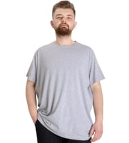 Mode XL Büyük Beden Likralı T-shirt Bisiklet Yaka 20149 Grimelanj