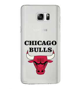 Samsung Galaxy Note 5 Kapak Chicago Bulls Tasarımlı Şeffaf Silikon Kılıf