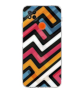 Xiaomi Redmi 10A  Kamera Korumalı Kapak Labirent Grafiti Tasarımlı Şeffaf  Kılıf