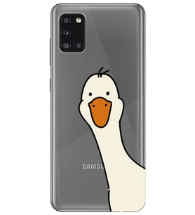 Samsung Galaxy A31 Uyumlu Sevimli Ördek Desenli Şeffaf Telefon Kılıfı