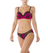 Miorre Push-Up Dolgulu Dantelli Sütyen Takım (Fuşya)