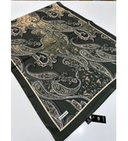 QASHKA Saten İpek Şal Etro Desen LBT0115