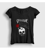Presmono Kadın Siyah Raven Bullet For My Valentine T-Shirt 23351tt