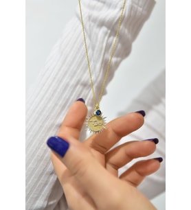 Papatya Silver 925 Ayar Gümüş Gold Kaplama Doğum Taşlı Kristal Kesim Plaka Oğlak /Capricorn Burç Kolye