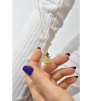 Papatya Silver 925 Ayar Gümüş Gold Kaplama Doğum Taşlı Kristal Kesim Plaka Oğlak /Capricorn Burç Kolye