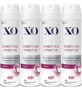 XO Deodorant 150ML Women-Kadın Sensitive & Effective (4 Lü Set)