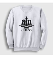 Presmono Unisex Beyaz Board Chess Satranç Sweatshirt 331101tt