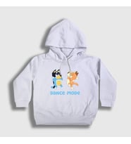 Presmono Unisex Çocuk Beyaz Bluey Dance Mode Bandit Chili Kapüşonlu Sweatshirt 446361tt (Beyaz)