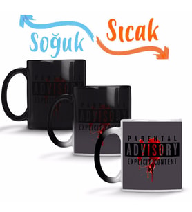 Parental Advisory Explicit Content 2 Sihirli Kupa Bardak Porselen