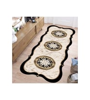 Eliana Home Baskılı, Yıkanabilir Kaymaz Taban Oval Halı LNA7027 100x150 cm (Bej)