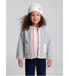 LCW Kids Mavi Bisiklet Yaka Kız Çocuk Mont
