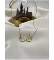 24 Ayar Has Altın Kaplama Harry Potter Gözlük Gümüş Kolye