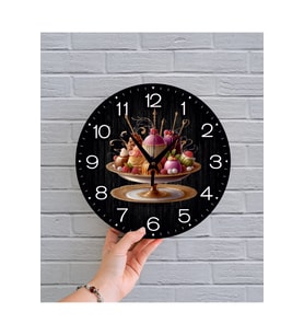 bilge Tasarım retro Duvar Saati 35 x 35 CM (Çok Renkli)