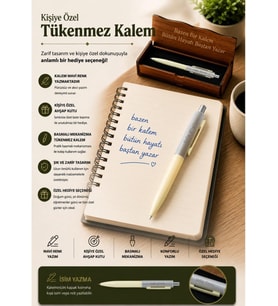 Kalemhane Kişiye Özel Ahşap Kutulu Tükenmez Kalem 5
