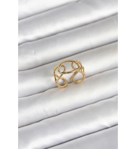 316L Çelik Gold Renk Zincir Model Kadın Yüzük TJ-BYK4166