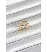 316L Çelik Gold Renk Zincir Model Kadın Yüzük TJ-BYK4166