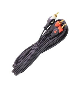 Powermaster PM-1841 Siyah 2 Rca Erkek + 3.5 Mm Stereo Erkek Gold Uç 10 Metre Ses Kablosu