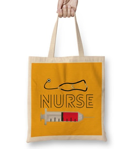 Nurse Gift İdea Funny Saying Quote Nursing Medical Bez Çanta Uzun Saplı