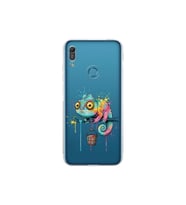 Huawei Y6 Pro 2019 ile Uyumlu Splash Bukalemun Tasarımlı Şeffaf Silikon Kılıf