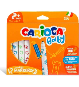 CARIOCA 42814 JUMBO YIKANABİLİR KEÇELİ BOYA KALEMİ 12'Lİ