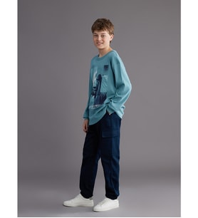 LCW Kids Lacivert Beli Lastikli Erkek Çocuk Kargo Jogger Pantolon
