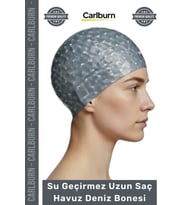 #Bone Uzun Saç Kaymaz Su Geçirmez Sızdırmaz Yüzücü Havuz Deniz Bonesi Elastik Bez Yüzme Şapkası