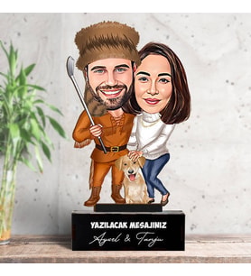 Kişiye Özel Karikatürlü Her Zaman Birlikte Sevgiliye Hediye Biblosu