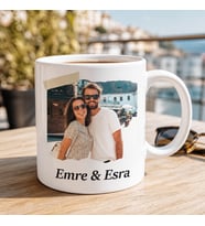 Kişiye Özel Fotoğraflı ve İki İsimli Anı Kupası