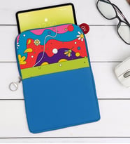 BK Gift Modern Art Tasarımlı Taşınabilir Koruyucu Tablet Kılıfı & Organizer Çanta - Mavi-2