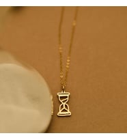 Kişiye Özel Minimalist Tasarım Kum Saati Kolye 925K Gümüş (Gold)