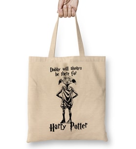 Dobby Özel Tasarım Harry Potter Bez Çanta Uzun Saplı