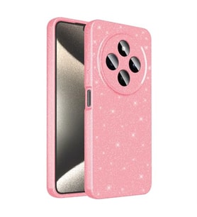 Coverzone Xiaomi Redmi 14C 4G ile uyumlu Z-Jelly K?l?f Kamera Korumal? Simli I??lt?l? Renkli Parlak Silikon Kapak - A�?k Pembe