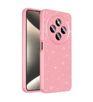 Coverzone Xiaomi Redmi 14C 4G ile uyumlu Z-Jelly K?l?f Kamera Korumal? Simli I??lt?l? Renkli Parlak Silikon Kapak - A�?k Pembe