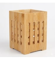 Lexroo DEİNHAUS Bambu Kaşıklık, Mutfak Tezgahı Düzenleyici, Doğal Ahşap, 10x10x14 cm