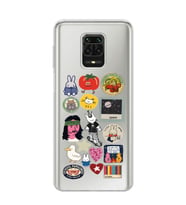 Xiaomi Redmi Note 9S - Redmi Note 9 PRO Uyumlu Sticker Tasarımlı Şeffaf Telefon Kılıfı
