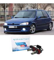 Peugeot 106 Led Xenon Uzun + Kısa Far Ampulü H4 Ultimate 9500 Lumens Yeni Seri Beyaz