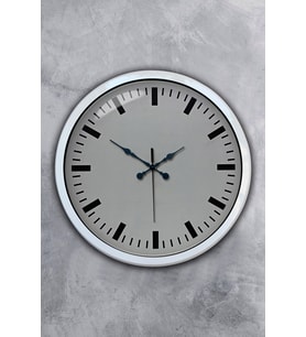 40 Cm Beyaz Metal Sade Duvar Saati