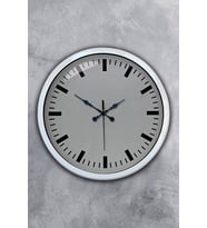 40 Cm Beyaz Metal Sade Duvar Saati