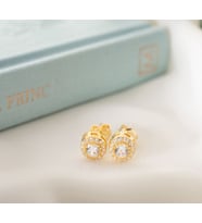 925 Ayar Gümüş Nisan Ayı Doğum Taşı ( Diamond ) Küpe