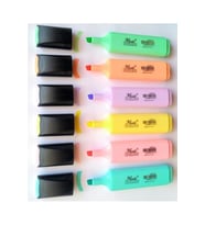 Pastel Renk Fosforlu İşaretleme Kalemi 6 Lı Set Masis