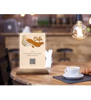 BK Gift Restoran & Cafe & Barlara Özel Ahşap Standlı Pleksi QR Kod Menü, Cafe&Bar için QR kodlu Tabela, QR kodlu Masa Dekoru-15