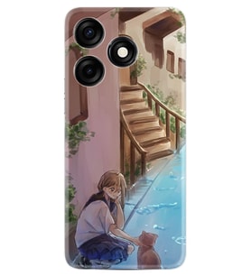 Xiaomi Redmi Note 12 Pro 5G Kılıf Resimli Desenli Silikon Platinium Series Cat And Girl 1808