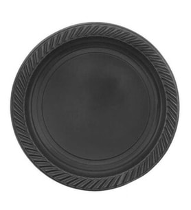 Tabak plastik yuvarlak 22 cm siyah pk:25-