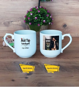 Acil Tıp Teknisyeni Kupa Bardak Oval Fotoğraflı Tıp Bayramı Hediyesi