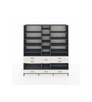 Hyperion Dolap 19 Raflı 8 Çekmeceli  220x44x243 Antrasit-Antrasit/Aytaşı