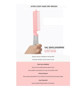 Saçlara Kolay Şekil Veren Saç Kurutma Fırçası Apıeu Easy Hair Dry Brush