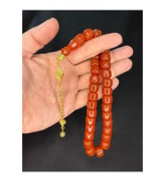 SEVGİLİYE ÖZEL HEDİYE SIKMA ÇUBUK KEHRİBAR TESBİH TEKER KESİM KAHVERENGİ 10MMX13MM H-1774